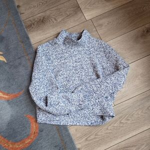 Aerie Blue and White Turtleneck Sweater